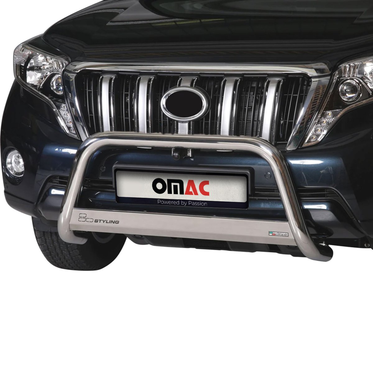 Toyota Land Cruiser Bull Bar - Omac - Steel 1Pc - Silver - '14-'17